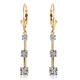 0.2 CTW 14K Solid Gold Leverback Diamond Earrings