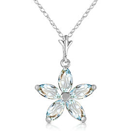 1.4 CTW 14K Solid White Gold Missouri Aquamarine Necklace