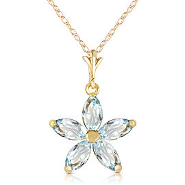 1.4 CTW 14K Solid Gold Insatiable Aquamarine Necklace