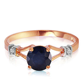 1.02 CTW 14K Solid Rose Gold Cathy Sapphire Diamond Ring