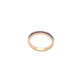 18k Rose Gold Brown and White Diamond Ring