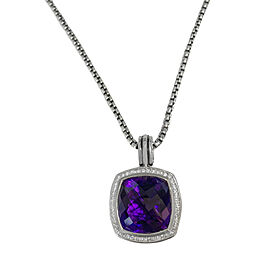 David Yurman Albion Pendant Enhancer with Amethyst and Diamonds