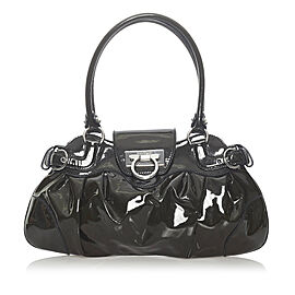 Ferragamo Gancini Marisa Patent Leather Handbag