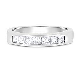 14k White Gold 0.75ct. Princess Cut Diamond Wedding Band Size 9