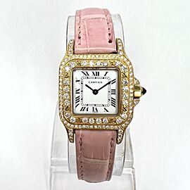 CARTIER SANTOS 18K Yellow Gold DIAMOND Watch