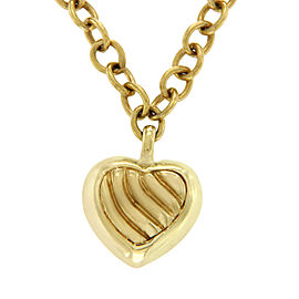 David Yurman 18K Yellow Gold Cable Heart Necklace