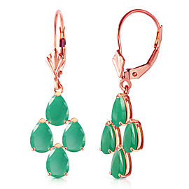 4.5 CTW 14K Solid Rose Gold Emerald Spring Earrings