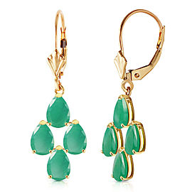 4.5 CTW 14K Solid Gold Evergreen Emerald Earrings