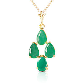 1.5 CTW 14K Solid Gold Love Portrait Emerald Necklace