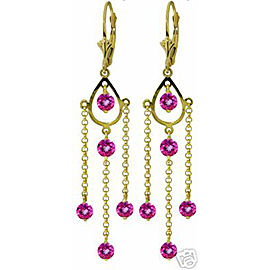 3 CTW 14K Solid Gold Gilded Age Pink Topaz Earrings