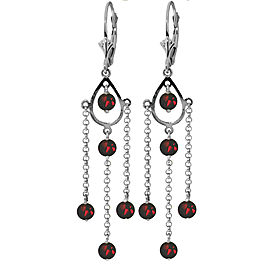 3 CTW 14K Solid White Gold No Absolute Completion Garnet Earrings