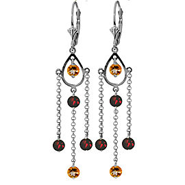 3 CTW 14K Solid White Gold Freedom Costs Citrine Garnet Earrings