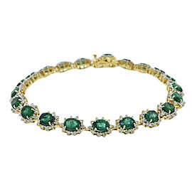 14KT Yellow Gold Emerald and Diamond bracelet