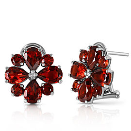 4.85 CTW 14K Solid White Gold Sultry Touch Garnet Earrings