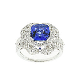 14K White Gold Tanzanite and Diamond RIng