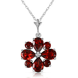 2.43 CTW 14K Solid White Gold Prequel Garnet Necklace