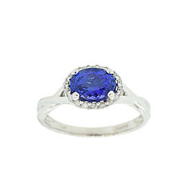 14K White Gold Tanzanite and Diamond Ring