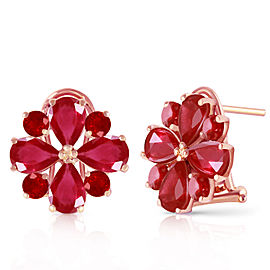 4.85 CTW 14K Solid Rose Gold French Clips Earrings Natural Ruby