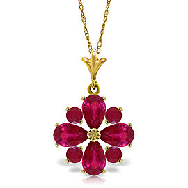 2.23 CTW 14K Solid Gold Rose In His Heart Ruby Necklace