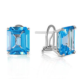 14 CTW 14K Solid White Gold Kubla Khan Blue Topaz Earrings