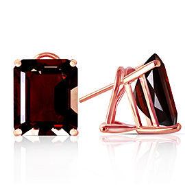 14 CTW 14K Solid Rose Gold Octagon Garnet Earrings