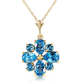 2.43 CTW 14K Solid Gold Beauvoire Blue Topaz Necklace