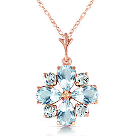 2.43 CTW 14K Solid Rose Gold Passion Aquamarine Necklace