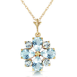 2.43 CTW 14K Solid Gold Cool Chic Aquamarine Necklace