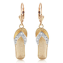 0.04 CTW 14K Solid Gold Shoes Leverback Earrings Diamond