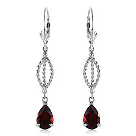 3 CTW 14K Solid White Gold Tonight She Lies Garnet Earrings