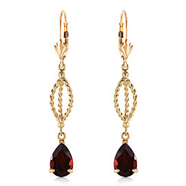 3 CTW 14K Solid Gold Fleur De Lis Garnet Earrings