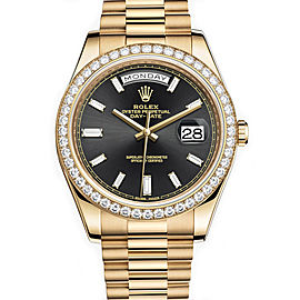 Rolex Day-Date President II 218238 41mm Custom Black Diamond Bezel