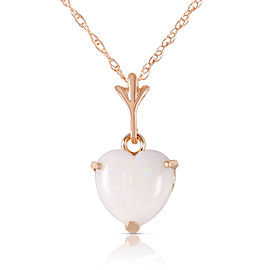 0.65 CTW 14K Solid Rose Gold Necklace Natural Heart Opal