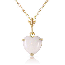 0.65 CTW 14K Solid Gold Necklace Natural Heart Opal