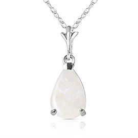 0.77 CTW 14K Solid White Gold Necklace Natural Opal