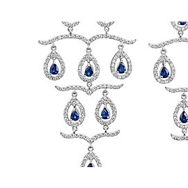 18 Karat White Gold Diamond, Sapphire and Gold Earrings