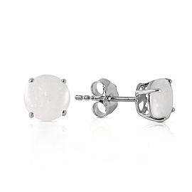 0.7 CTW 14K Solid White Gold Whatever It Takes Opal Earrings