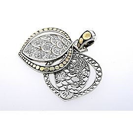 John Hardy Pendant White Sapphire Naga Lava Marquise Sterling Silver 18k Gold