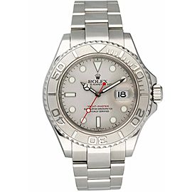 Rolex Yacht Master Platinum Bezel Engraved Rehaut Men's Watch