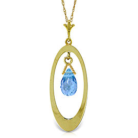 0.7 CTW 14K Solid Gold Hypnotize Blue Topaz Necklace