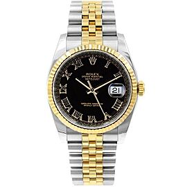 Rolex Datejust 36mm Unisex Stainless Steel Automatic Black