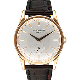 Patek Philippe Calatrava 18K Rose Gold Mens Watch