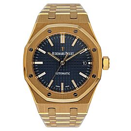 Audemars Piguet Royal Oak Blue Dial 18K Yellow Gold Papers