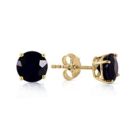 1 CTW 14K Solid Gold Stud Earrings 1.0 CTW Natural Black Diamond