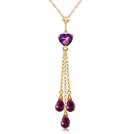 4.75 CTW 14K Solid Gold Always Love Amethyst Necklace