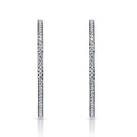 Litzy Carats Round Brilliant Diamond Hoop Earrings in 14k White Gold