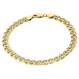 10K Yellow Gold Double Cuban Curb Italian Link Bracelet