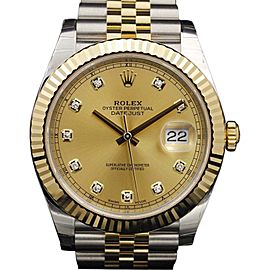 Rolex Datejust 126333 Stainless Steel & Yellow Gold Champagne Diamond Dial 41mm Watch