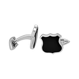 Stephen Webster 925 Sterling Silver Highwayman Shield Inlay Cufflinks