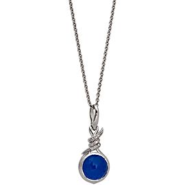 Stephen Webster 925 Sterling Silver Forget Me Knot Diamond & Blue Crystal Haze Necklace